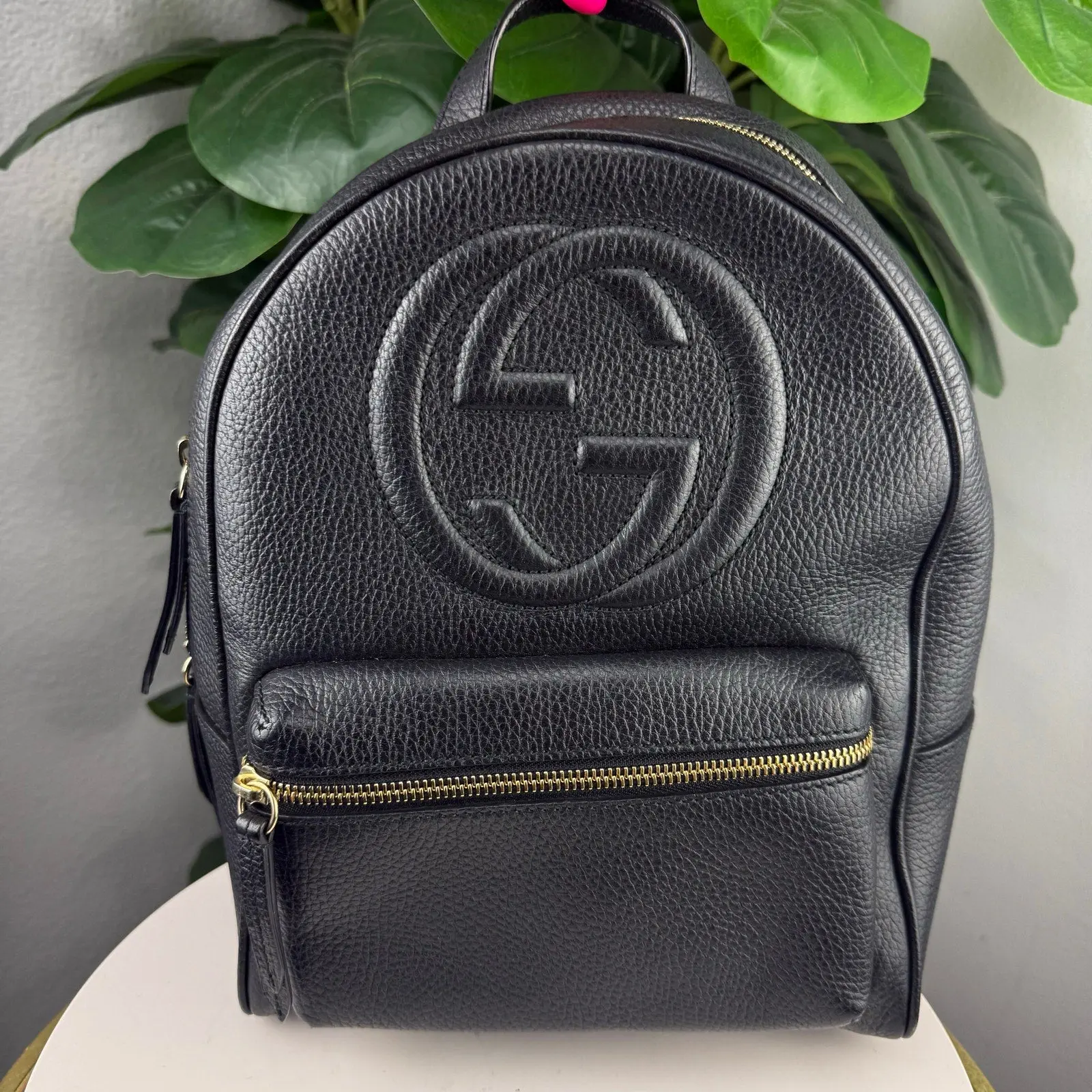 Pre-owned Leather Backpacks Authentic Gucci Soho Backpack
