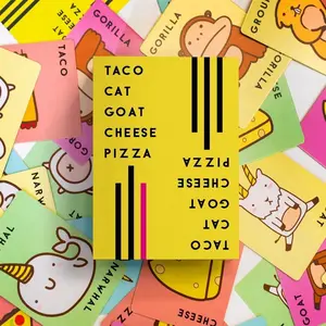 Playing Cards with Unique Design Featuring Taco Cat Goat Cheese Pizza Themes
