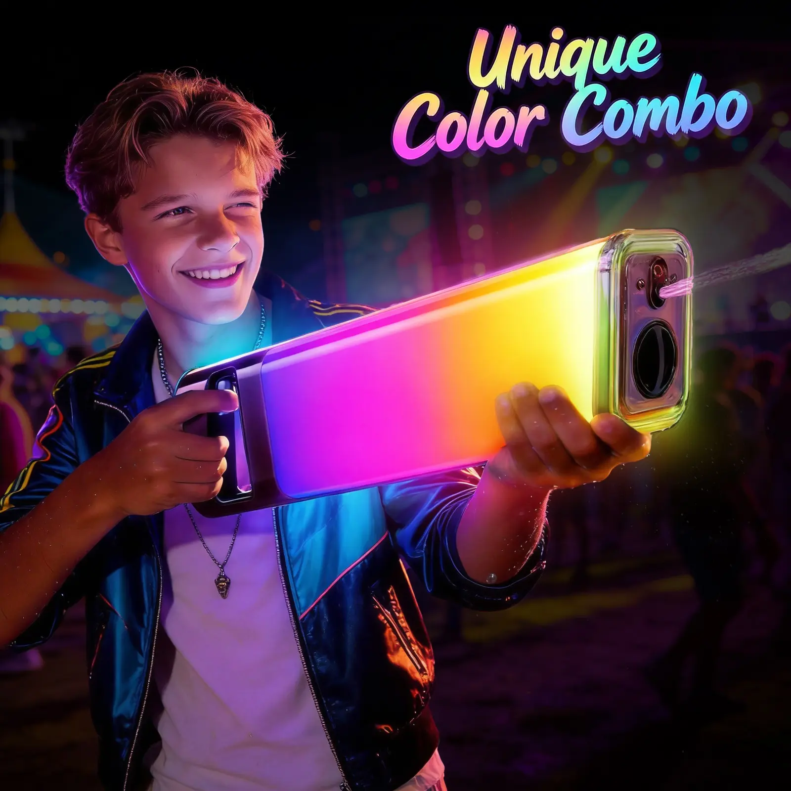 Electric Squirt Gun,rechargeable electric water gun,Powerful Water Blaster for Adults Kids, Automatic Water Gun with RGB Light Sound, Rechargeable Battery, Up to 25 FT Range, Summer Outdoor Toys for Beach Pool Game