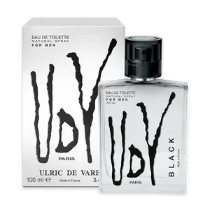 Ulric De Varens Black Eau De Toilette for Men - Modern, Classic, Citrusy Scent - Woody, Adventurous Notes of Bergamot, Green Apple, White Flower, and Musk - Ideal For A Daily Fragrance- 3.4 Fl Oz