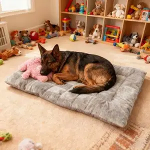 Thickened Dog Bed Mat, Soft Velvet Fabric, Extra Large Size 120cm X 60cm, Suitable for Medium and Large Dogs Like Corgi, Husky, Labrador, Shaped Beds