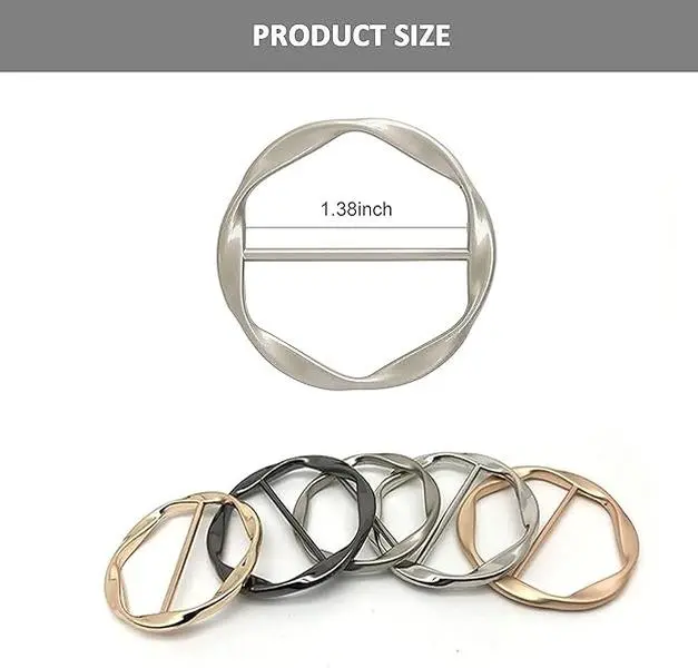 Silk Scarf Ring Clip T-shirt Tie Clips for Women Fashion Metal Round Circle Clip Buckle Clothing Ring Wrap Holder with 1 Storage Bag 1.38inch Size Available in Multiple Colors Zinc Alloy Easy to Use