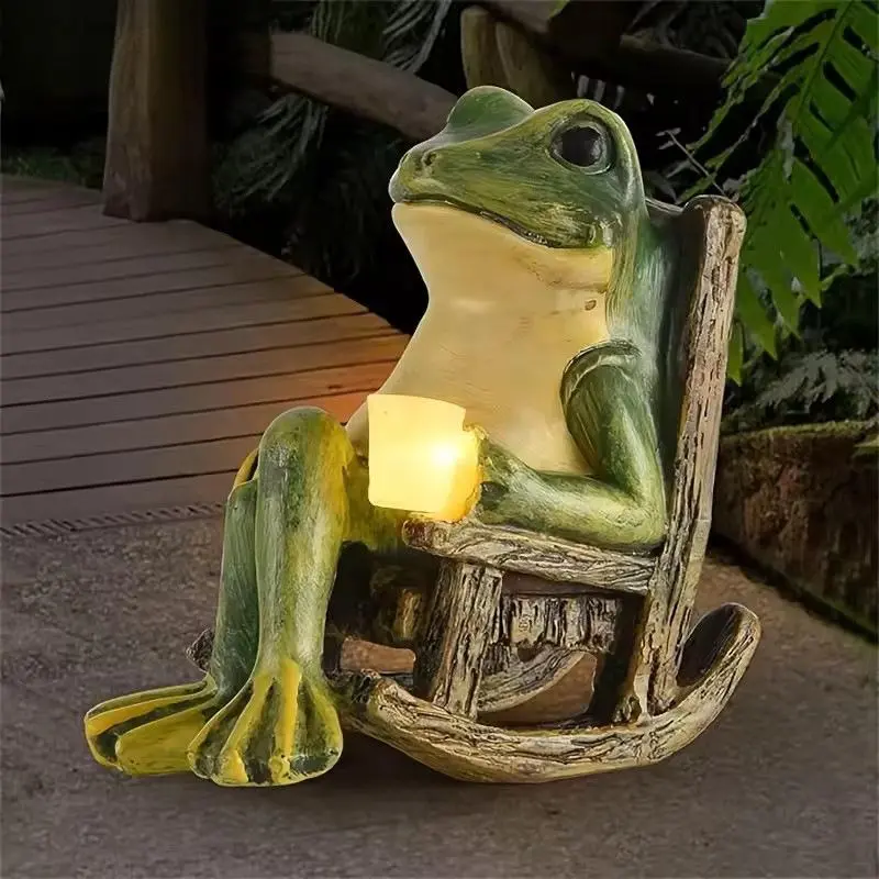 Solar frog night light desktop fashion crafts outdoor courtyard balcony garden decoration creative light