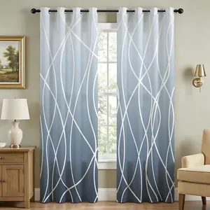 Blackout Curtains for Bedroom Curtains 84 Inches Length Drapes Abstract Striped Home Decoration Curtain for Living Room Darkening, Thermal Insulated Window Panels for Guest Room Grommet Top 2 Panels