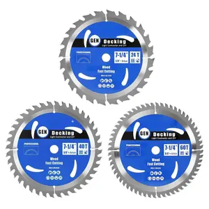 7 1/4 Circular   (3Pack), 24T&40T&60T ATB Circular  , 5/8" Arbor, TCT, Anti-Vibration, Teflon Anti-Stick, Miter Saws  for , Laminate, Plywood & Hardwoods
