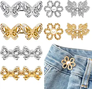 8 Sets Pant  Tightener,Adjustable Detachable Decorative  Buckles, Jeans Buttons for  Pants ()