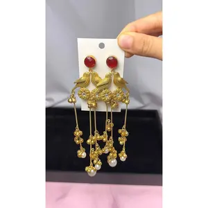 Abeer Kashmiri Earrings-Red