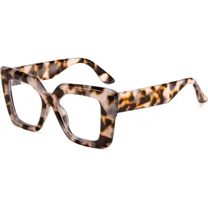 FEISEDY Oversized Square Blue Light Blocking Glasses for Women Men Fashion Computer Glasses Reduce Eye Strain B0111