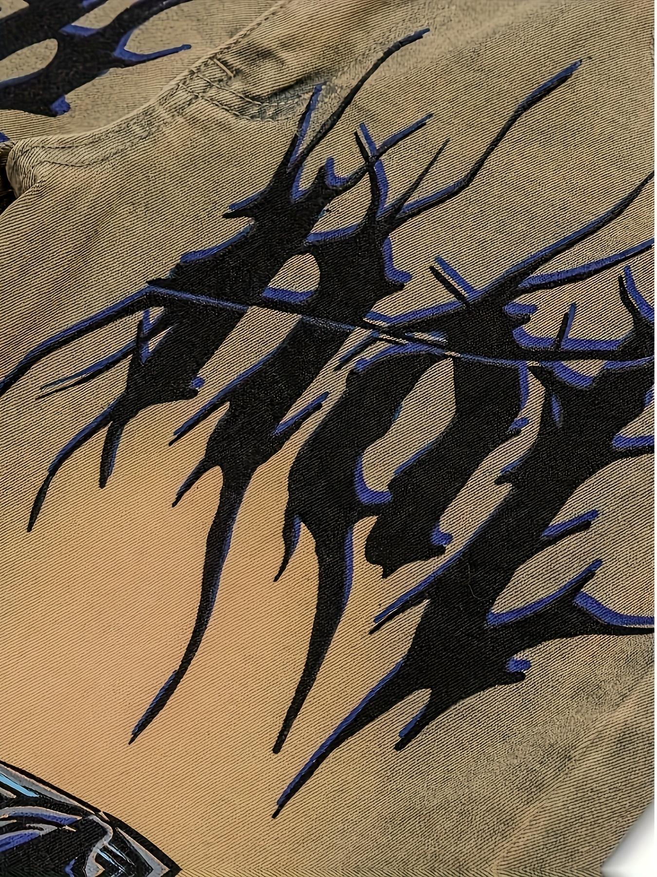 Men’s Y2K Printed Straight-Leg Jeans — European & American Fashion Trend