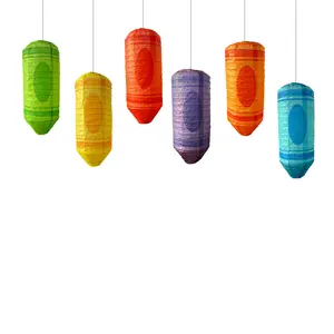 Crayon Paper Lanterns for Party Decorations - Reusable hanging decorative lanterns in vibrant colors, perfect for holidays, birthdays, celebrations, and home decor in the United States
