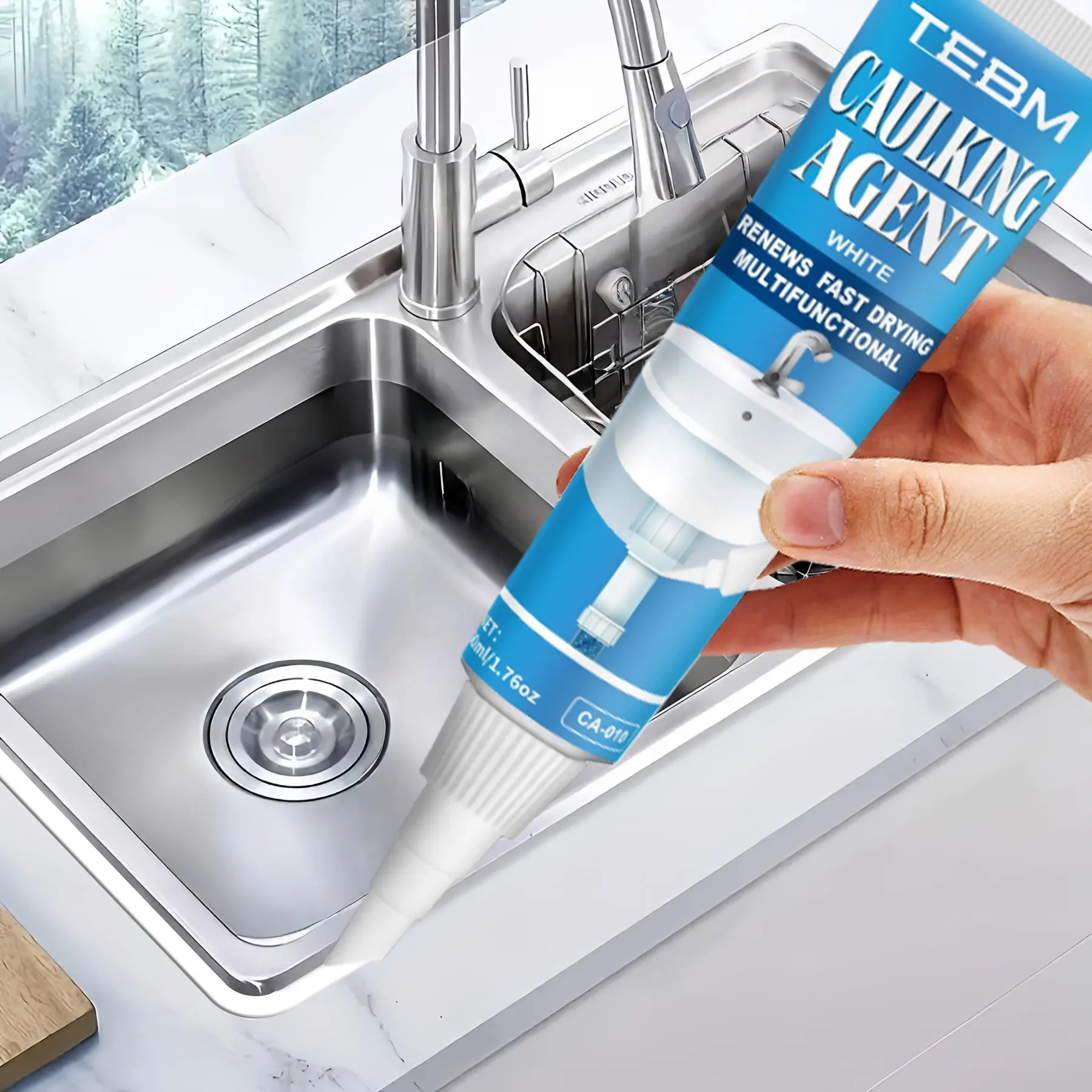 Universal Waterproof Fast-Drying Tile Grout, Effective Gap Repair and Filling, Caulking, Kitchen Bathroom Sealing Glue, Waterproof Sealant, Suitable for Bathtub Sink Floor Shower Room, Waterproof Bond Seal