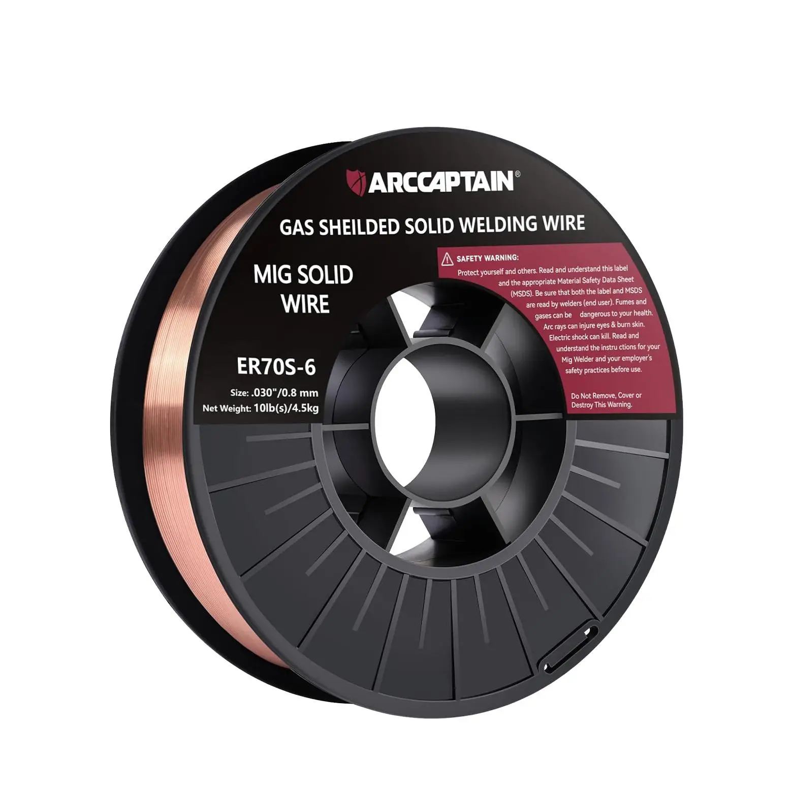 ARCCAPTAIN Mig Welding Wire, .030'' .035'' 10Lb Mig Wire ER70S-6 10Lbs Gas Solid Carbon Steel Low Splatter Mig Welding Wire Compatible With Lincoln Mi