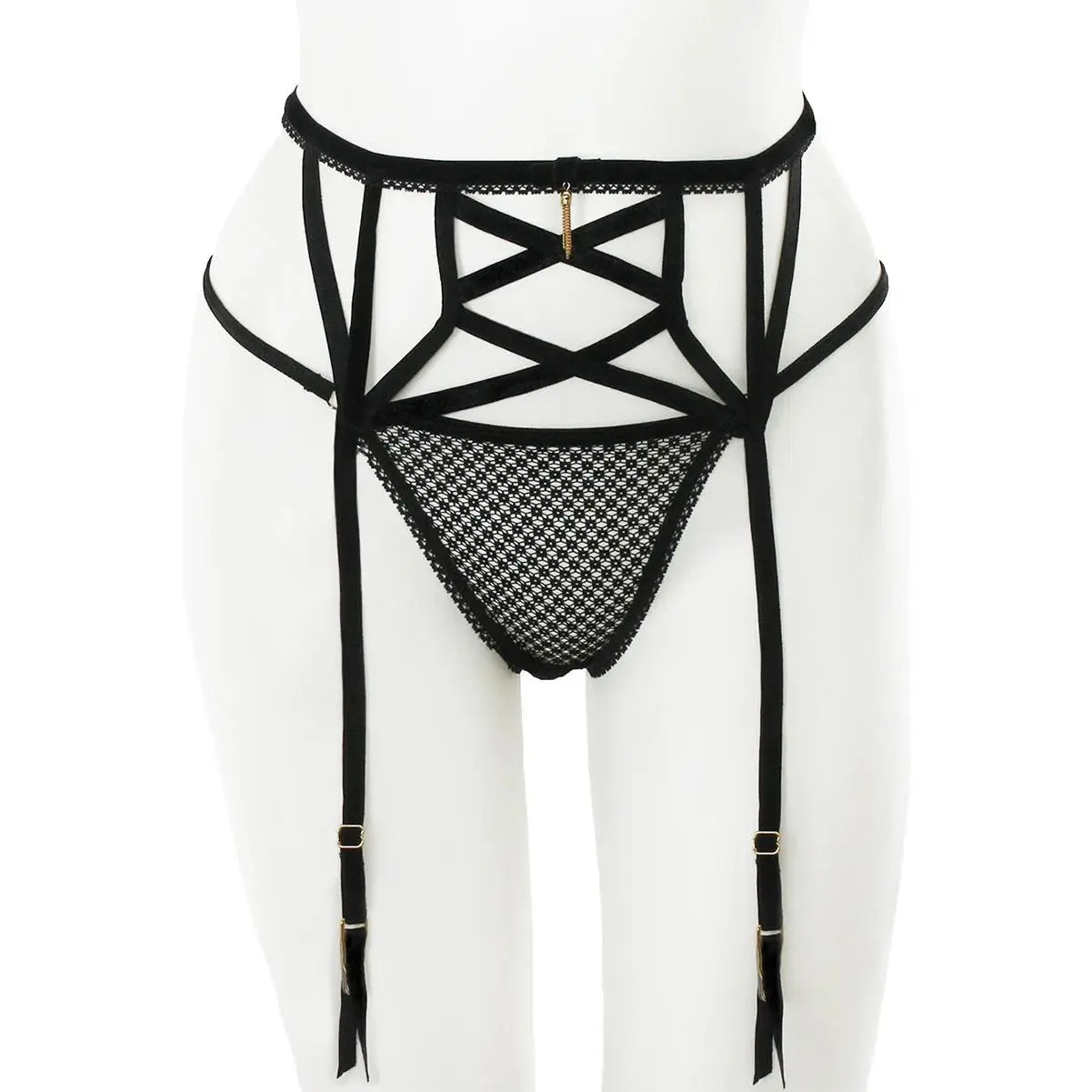 Velvet Elastic Garter Belt Set #BE126