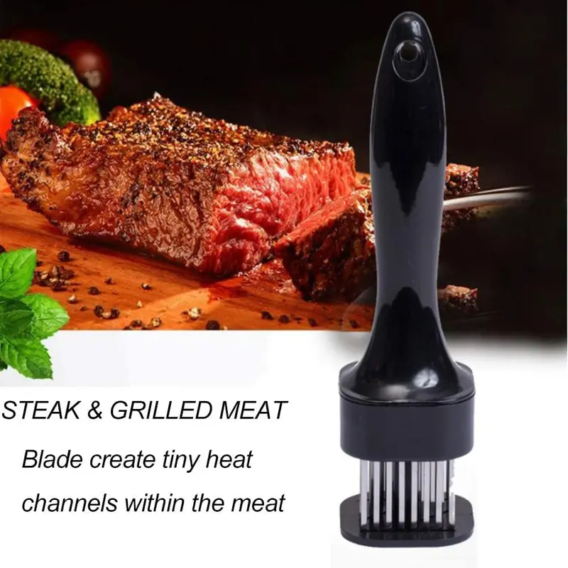 Meat Tenderizer with 24 Stainless Steel Blades for Tenderizing Steak & Grilled Meat Durable Compact Design Kitchen Essential