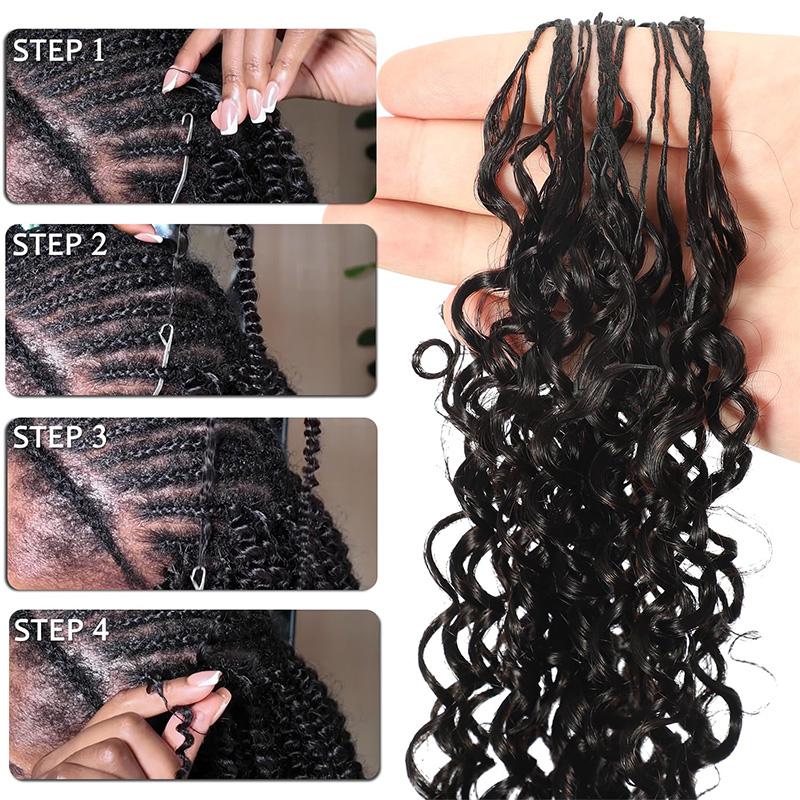 [NEW ARRIVAL]ISEE HAIR Crochet Human Hair, Designed for Miracle Knots Pre-Separated 50g/Pack-Knotless Boho Braids Plush Texture Time-Saving Wear