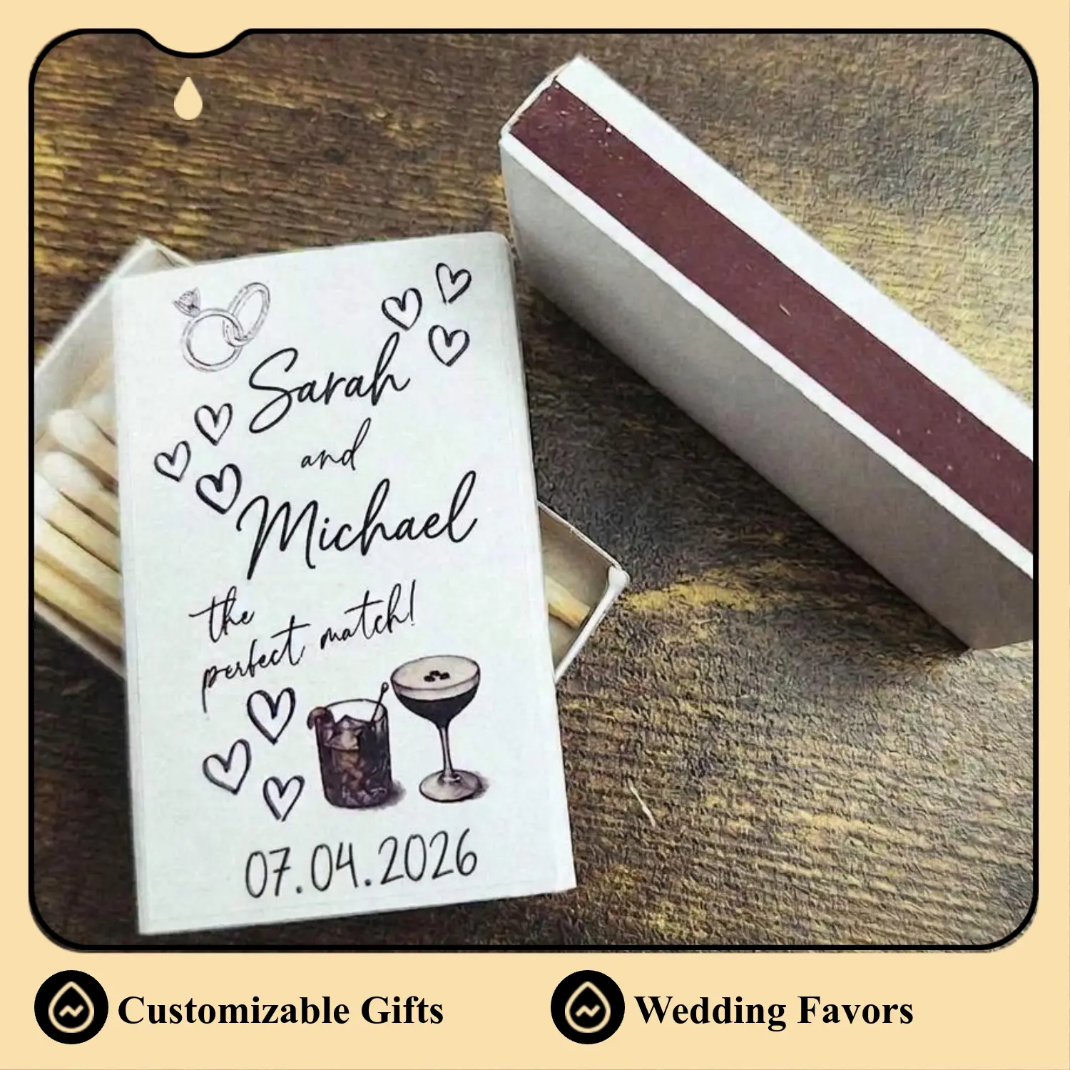 Custom Event Match Boxes, Office Stationery Supplies, Personalized Gift Matchboxes for Any Special Occasion