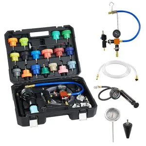 VEVOR Coolant Pressure Tester Kit, 47Pcs Radiator Vacuum Refill Kit with 3 Metal Adapters, Universal Fit, Automotive Cooling System Pressure Tester Tool, with Pressures Pump Aluminum-Plastic Filler