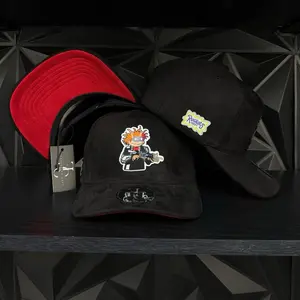 Rugrats Scarface SnapBack hat-black/red suede