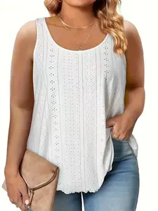 Spring Summer New Round Neck Loose Sleeveless Women's T-Shirt Top, Casual Fashion, Comfortable and Stylish, Perfect for Daily Wear