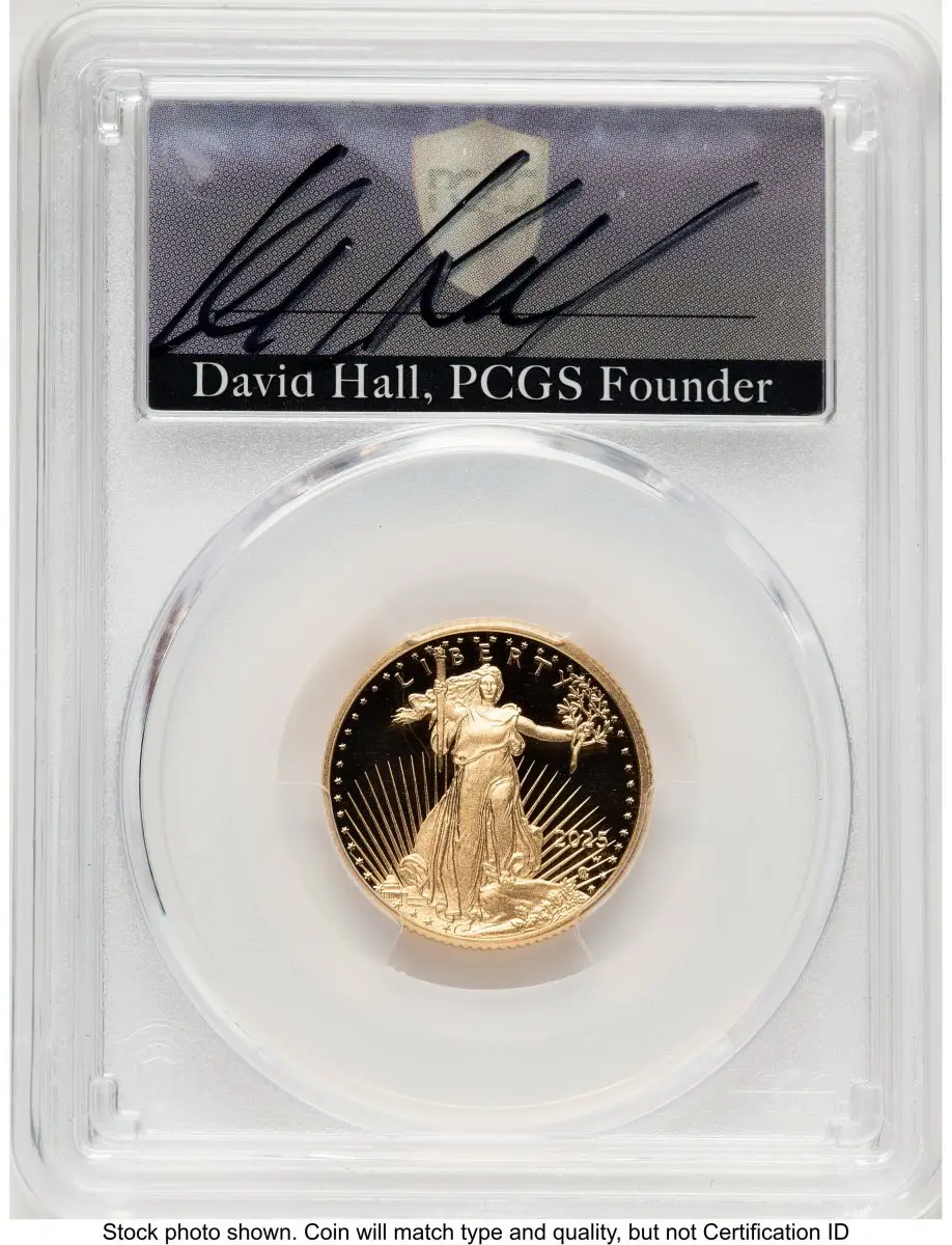 Modern Bullion Coins (2025-W Proof Gold Eagle 1/4 oz FDI David Hall)