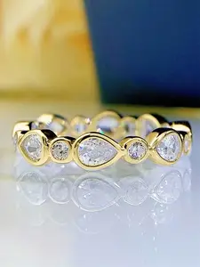 1 PC Fashion Cubic Zirconia Marquise Cut Ring For Women For Wedding Engagement Party Jewelry Valentine's Day Gift Cubic Zirconia Rings