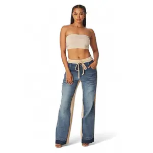 April Straight Leg Denim Jean Sweatpants