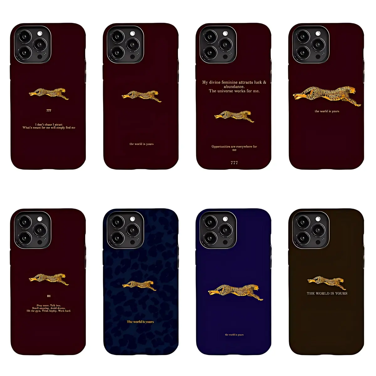 Cheetah 777 Angel Number Phone Case, Maroon Aesthetic Cover, Manifestation Gift for Women,Divine Luck Manifestation Accessory for iPhone 17/16/15/14/13/12/11 Pro Max/Plusand Samsung Galaxy S23-25,shock-absorbing,anti-drop protective