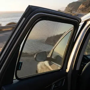 4pcs Car Sunshade Side Guards, Effective Light Blocking Breathable Car Sunshade, with Suction Cup Mesh Sunshade, Essential Summer Accessory, Sunshade Cover