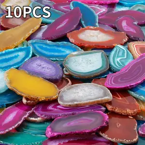 Polished Agate Light Table Slices,Geode Agate Slab Cards Pack of 10