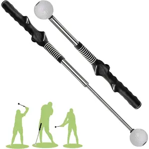 Retractable Golf Swing  Aid, Golf Grip Trainer & Golf Swing Trainer for Warm-up, Right-Handed Golf Club for Indoor Practice, Golf Accessories - Strength & Tempo  for Chipping Hitting