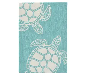 Liora Manne Capri Turtle Indoor-Outdoor Rug Aqua 24" x 36"