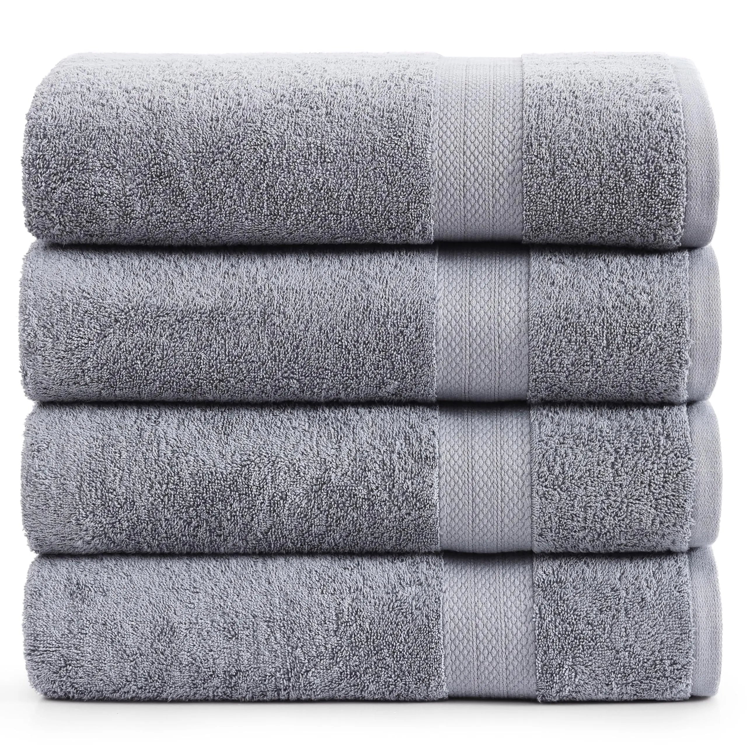 LANE LINEN 100% Cotton 4-Piece Bath Sheet Set - Long-Staple Ring-Spun Terry Weave, OEKO-TEX Standard 100 Certified, Soft, Absorbent Thickened Towels, Quick Drying Towel, Low Lint, Machine Washable, Easy Care, Hotel & Spa Style for Gifting