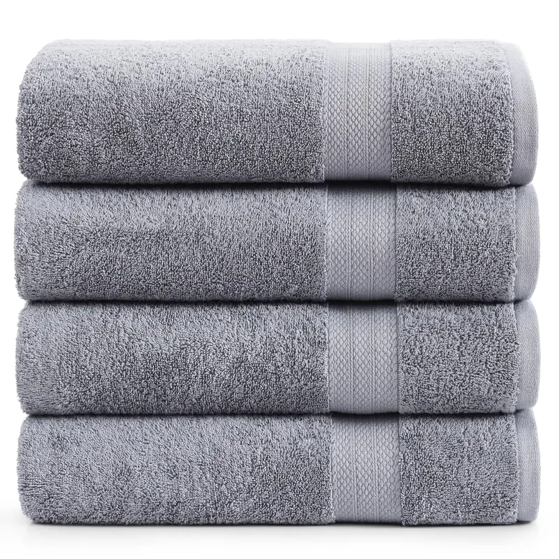 LANE LINEN 100% Cotton 4-Piece Bath Sheet Set - 2-Piece Cotton Bath Towels, Long-Staple Ring-Spun Terry Weave, OEKO-TEX 100 Certified, Soft, Thick, Absorbent, Breathable Fast Dry, Low Lint, Machine Washable, Easy Care, Hotel & Spa Style for Gifting