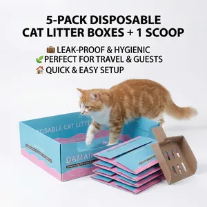 The End of Scrubbing! 5-Pack Leak-Proof Disposable Litter Boxes + 5 Scoops