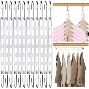 12 Pack Space Saving Hangers for Clothes, Collapsible Metal Hangers Organizer, Clothes Space Savers, Closet Organizers and Storage, Dorm Room Essentials