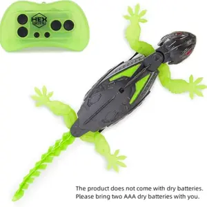 Remote Control Climbing Gecko Toy with LED Eyes, Rechargeable Electric Lizard Toy, 360 Degree Rotation, Fun Prank Gift, Home Entertainment Christmas Present