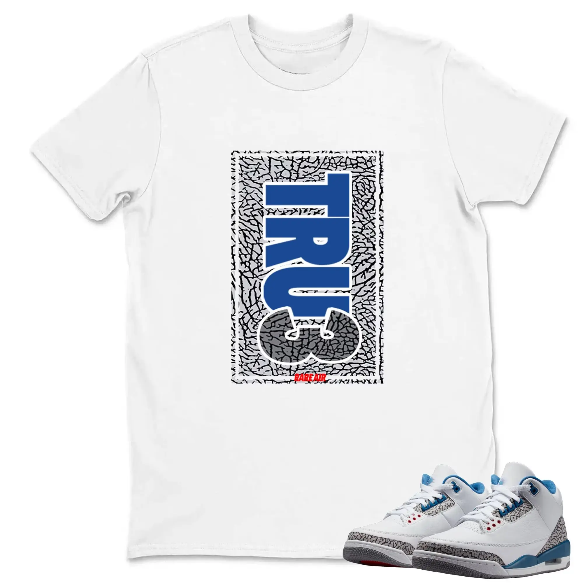 3s True Blue Cement Match T Shirt, True 3 Graphic Tee, 90s Hip Hop Tee, Gift For Women and Man Unisex T-Shirt, Cozy Gift