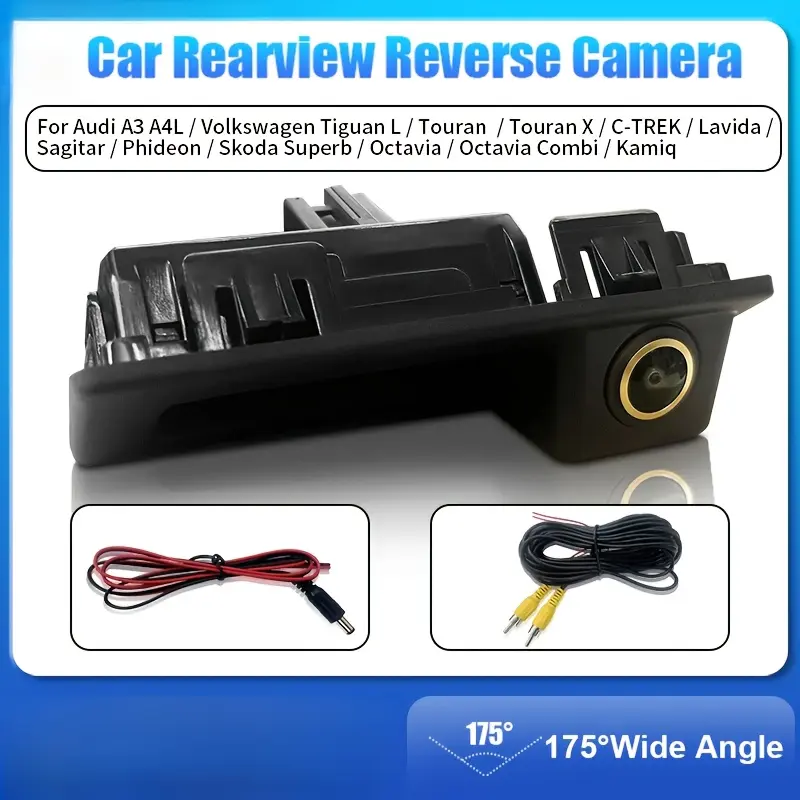 1PC Trunk Handle Reverse Camera with Night Vision for Audi Q2 Q3 Q5 A4L A3 Touareg Skoda Kodiaq Kroq Reverse Car Camera Vehicle Safety Accessory