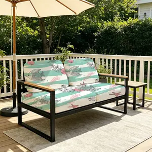 2/4/6/8pcs Elastic Sofa Covers, Ocean Theme Fish Shell Starfish Pattern, Reusable Cushion Covers, Indoor Outdoor Home Decor, Suitable for Living Room Balcony, Courtyard and Leisure Area