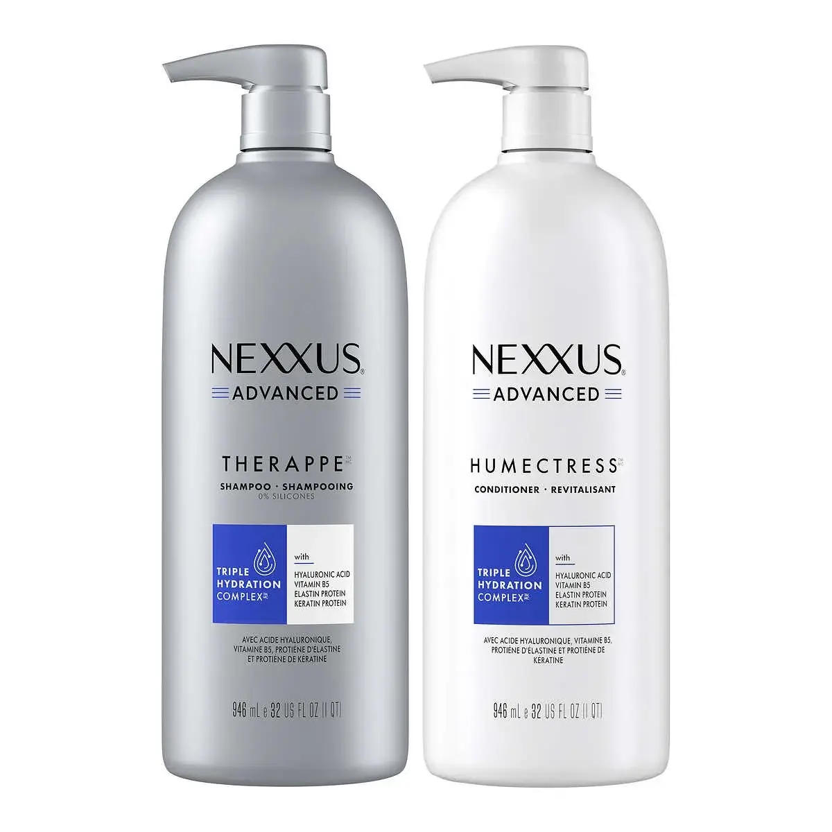 Nexxus Advanced Therappe Hydrating Nourishing Shampoo & Humectress Conditioner 2-Piece Set (32 Fl Oz Each) - Triple Hydration Complex, Keratin Blend Hydrating Hair Care for Regular Use, 2 Piece Sets, Shampoo And Conditioner, Conditioning