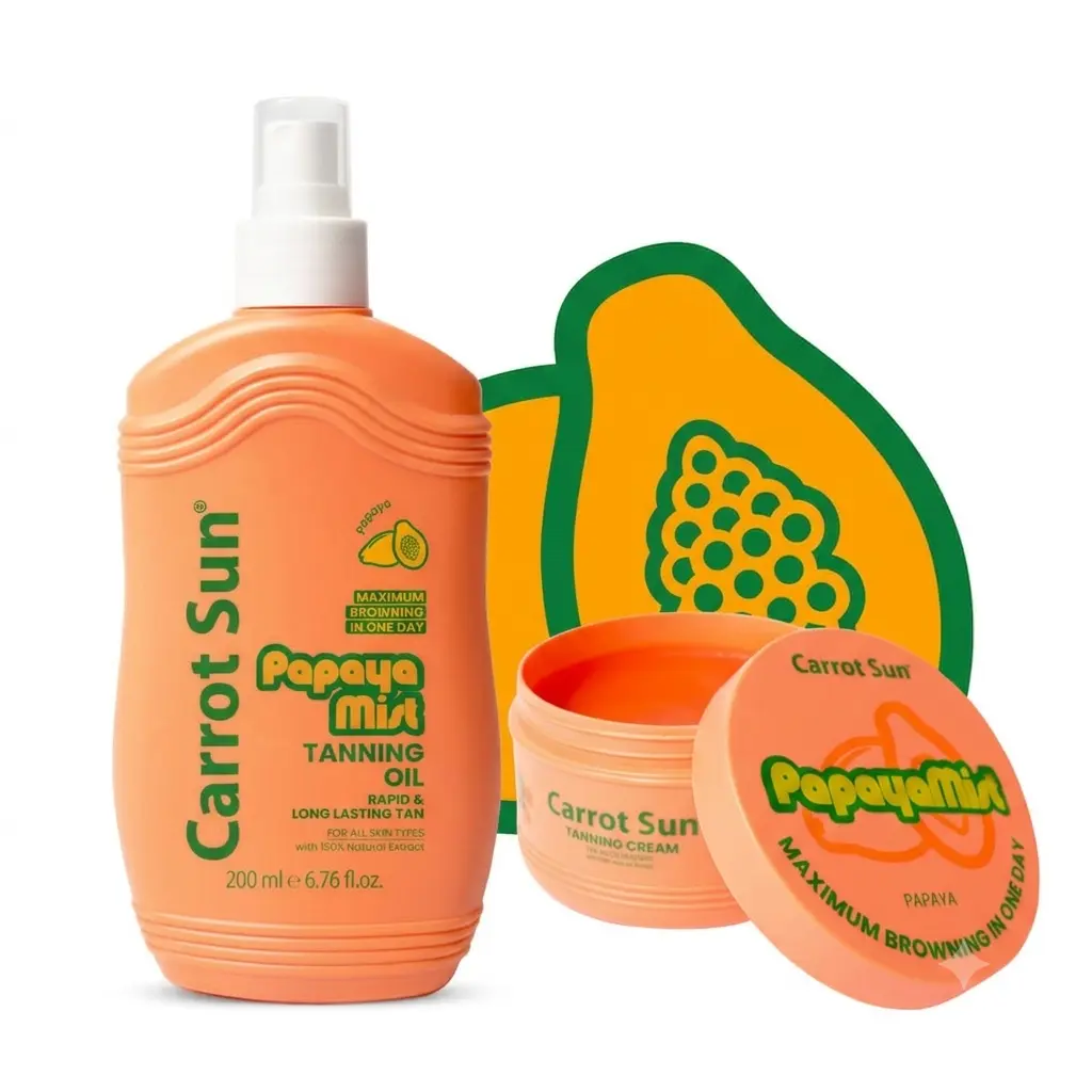 Carrot Sun – PapayaMist Bundle  Tanning Oil 200ml + Tanning Cream 350ml