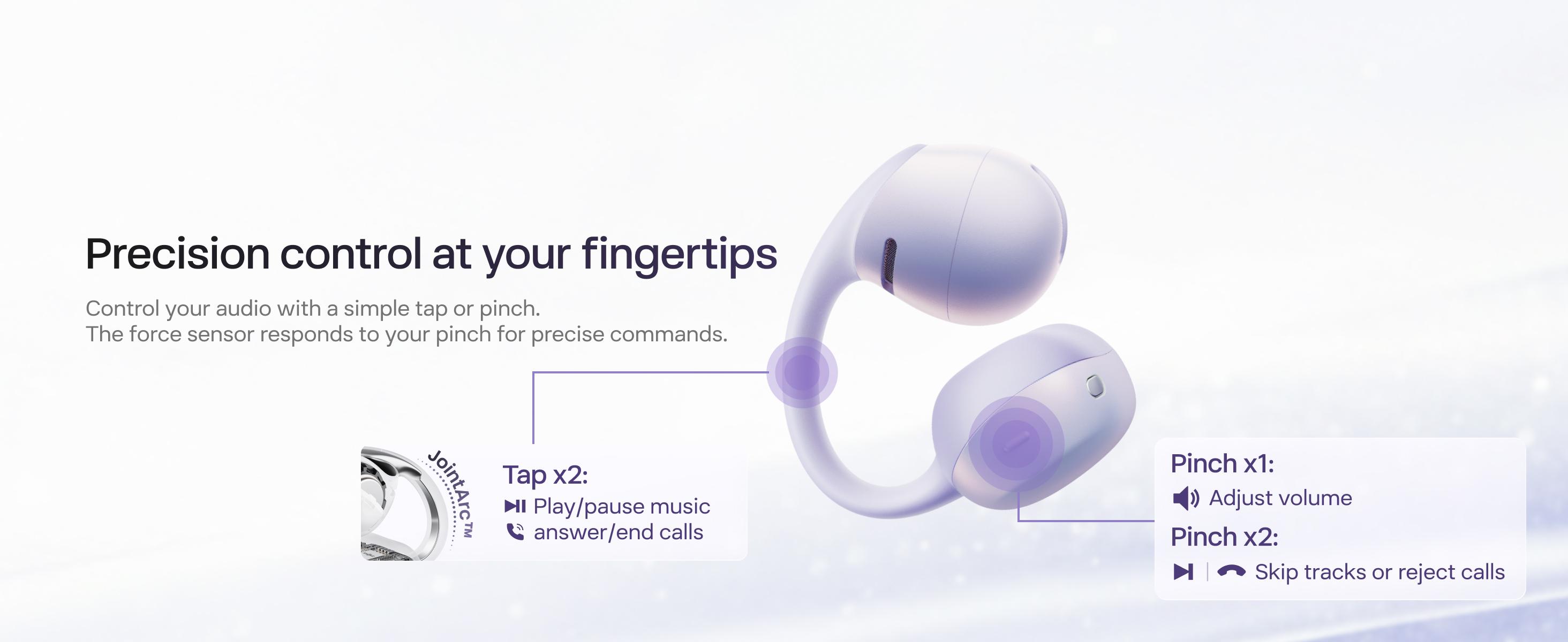 SHOKZ OpenDots Air - Open-Ear, Clip-On Earbuds - Bluetooth 6.1, Up to 36 Hours of Listening, Interchangeable Earbuds, Touch Controls, Dual AI Noise-Canceling Microphones, IP55, Bassphere Technology, DirectPitch Technology