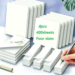 Transparent Sticky Notes Note Pad - 8pcs Set with 4 Sizes, Crystal Clear PET Self-Stick Notes for Reading, Studying & Office Annotation, Waterproof & Wrinkle-Free, Office Accessories, Home Office Accessories Adhesive Stickers Adhesive Tabs