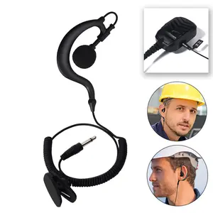 G Shape Soft Ear Hook 617 Headset Headphone 3.5mm Jack Audio Receiver/Listen Only Discreet Ham Radio Earpiece for 2 Way Radios, Transceivers and Radio Speaker Mics Jacks for Police Security and Law Enforcement Use