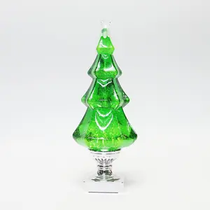 Moments in Time Green Christmas Tree Water Spinning LED Decoration Battery Operated Snow Globe Lighted Holiday Tabletop Décor (14”H x 5”W x 5”D) Festive Gift Home Decor