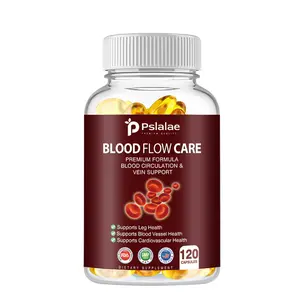Pslalae Blood Circulation Capsules, 120 capsules, supports leg veins, heart, blood vessels and cardiovascular health, contains niacin, L-arginine, ginger, cayenne pepper, hawthorn, blood flow pills