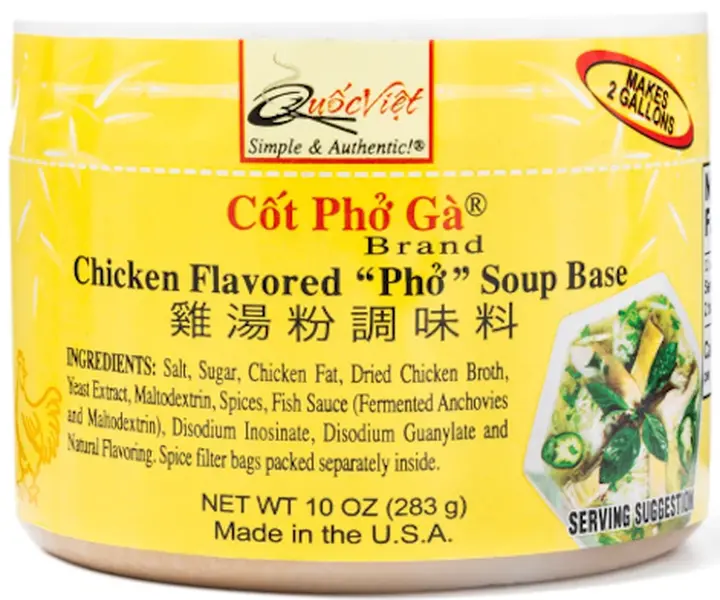 Quoc Viet Foods Natural Chicken Broth Pho Ga Soup Base - Rich Flavor, 10 oz