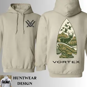 Vortex Arrowhead Deer And Fish Hoodie – Outdoor Hunting & Fishing Wilderness Sweatshirt |         Premium Adventure Apparel by HuntWear Design