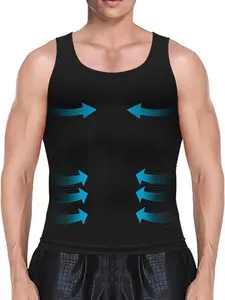 Men's Shaper Slimmer Tank Top Athletic, Compression Shirt with Sleeveless Undershirts, Tummy Control Body Shaper Slim Fit Vest Tee, Muscle Tank Top, Waist Trainer, Shapewear Underwear, Fitness Workout Vest, Suitable For Daily Or Gym
