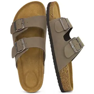 SHOESLOCKER Women's Summer Cork Slide Sandals - Dual Buckle Slipper Straps, Cloud Comfort Slip-On, Arch Support, Durable Sole - Active Footwear for Outdoor Adventures, Casual Walking Shoe
